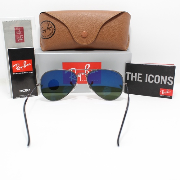 RAY-BAN RB 3025 004/58 POLARIZED GUNMETAL AVIATORS - Picture 4 of 8